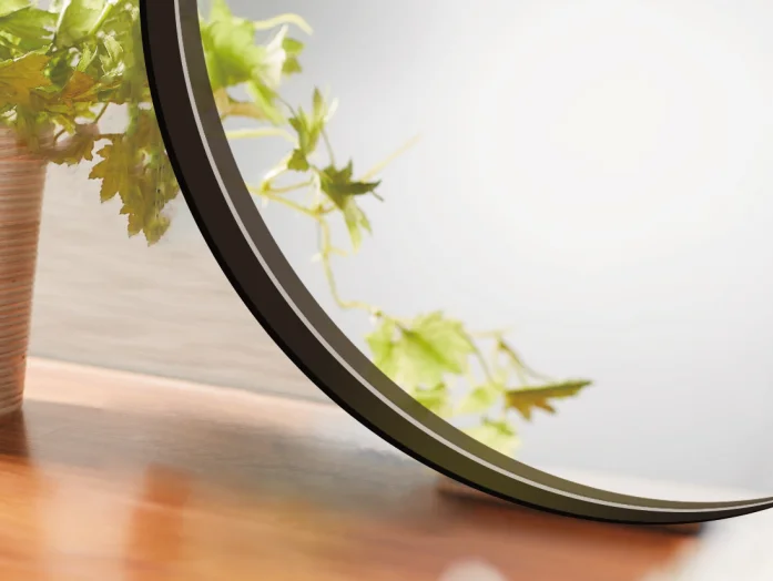 contemporary luxury design wall mounted decorative metal black large round aluminium alloy frame wall mirror for living room