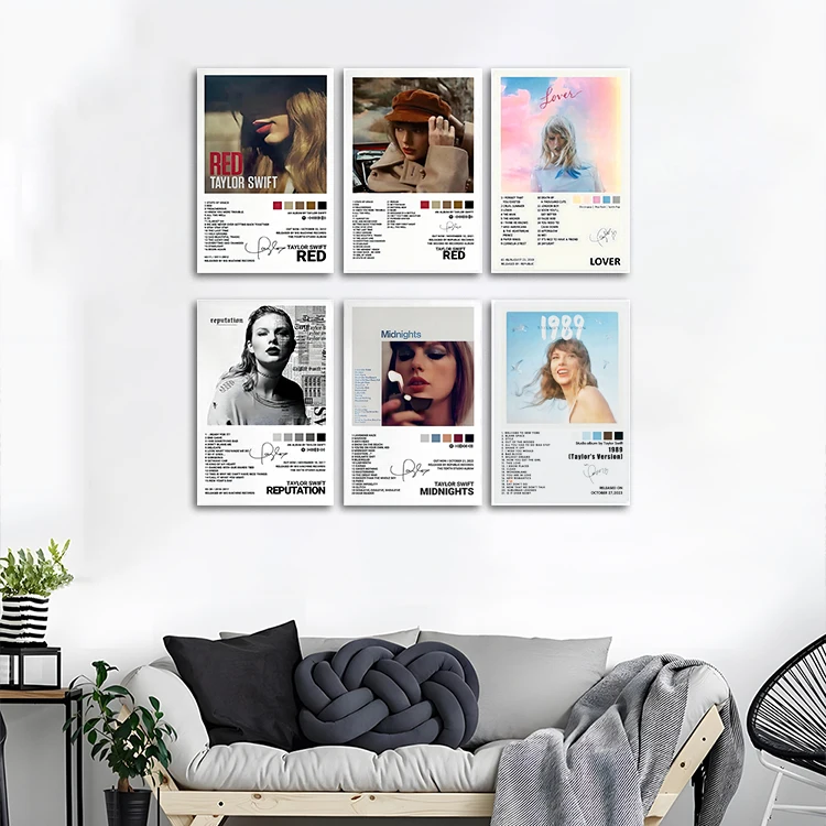 Popular Wall Decor Painting Juice Wrld Poster Cover Music Posters Canvas Painting 6pcs Per Set With Inner Frame