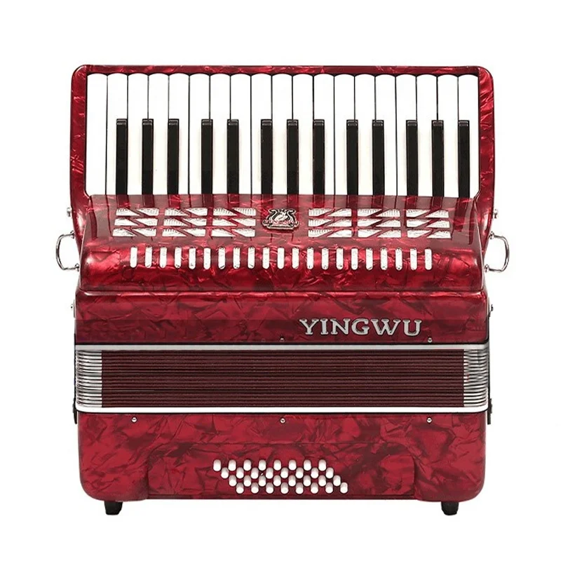 Yingwu Piano Accordion Keyboard Instruments With Accordion Straps, 120 Bass 3 chorus keyboard parrot accordion