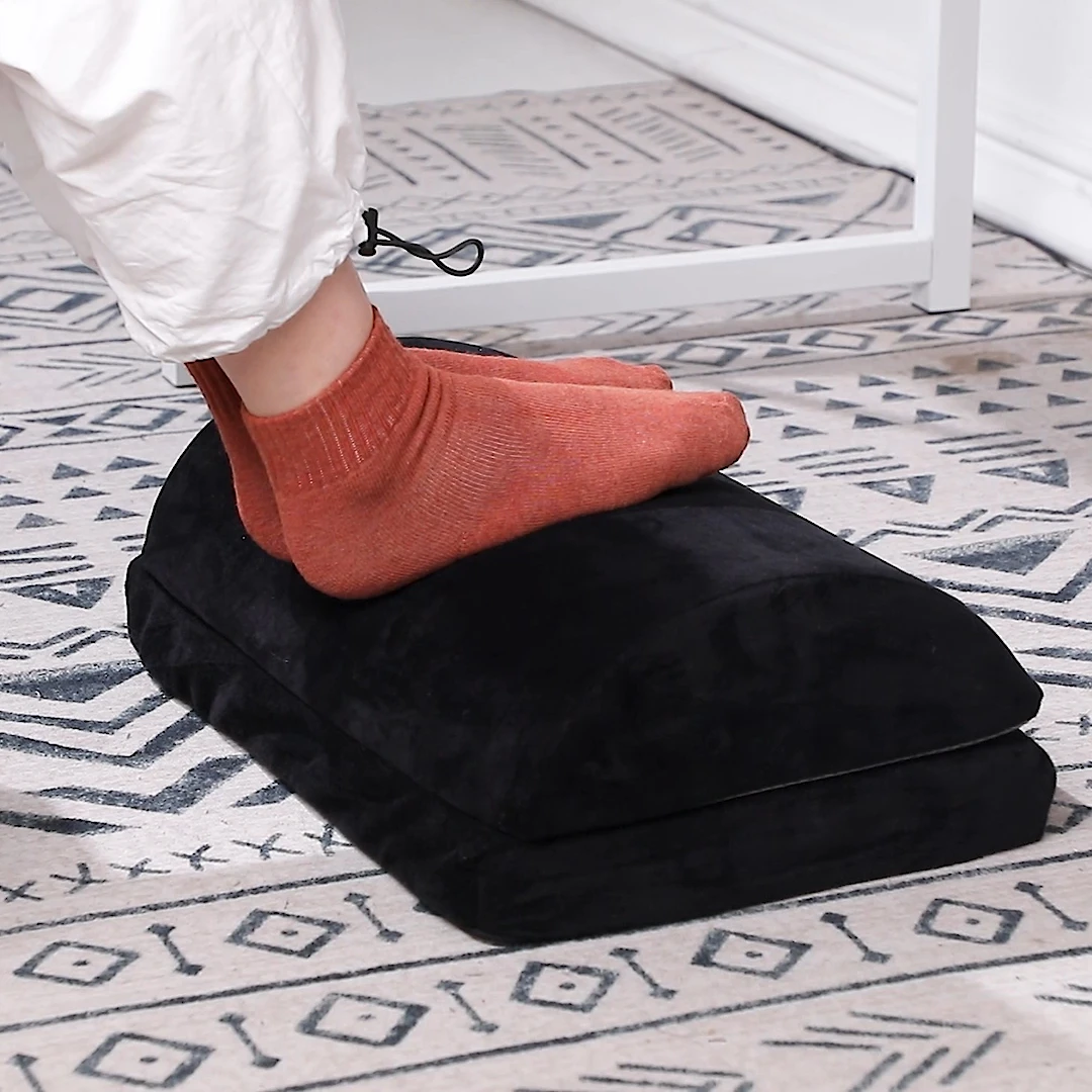 Memory Foam Foot Stool Pillow Foot Throw Pillow For Work Comfort Office Foot Rest For Under Desk
