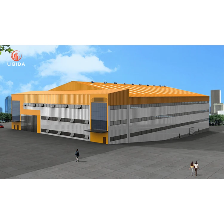 Prefabricated Large Span Steel Structure Buildings Prefab Metal Warehouse Workshop Office Building Factory Shed  Aircraft Hangar