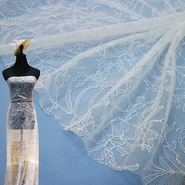 New Arrival White French Net Lace For Women, Textile Material Flower French Wed Lace Fabric For Wedding Dress