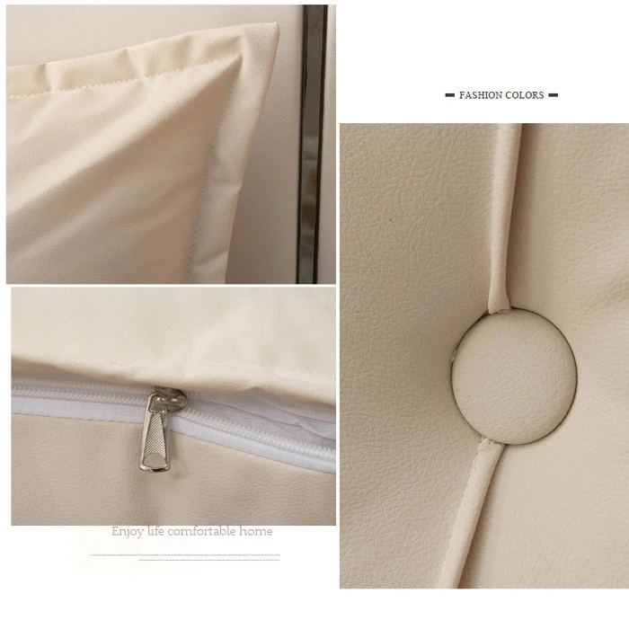 Modern Bedroom Living Room Couch Bed Faux Leather Throw Pillow Home Decorative Solid Color Square Sofa Throw Cushion Pillows