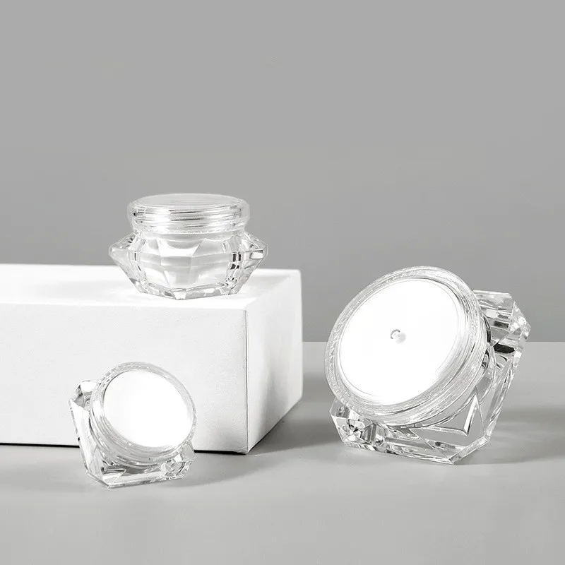 5g 10g 15g AS Brilliant Cream Jar With PP Lid Plastic Skin Care Body Cream Jar Face Cream Packaging Box Sample Tester Jar