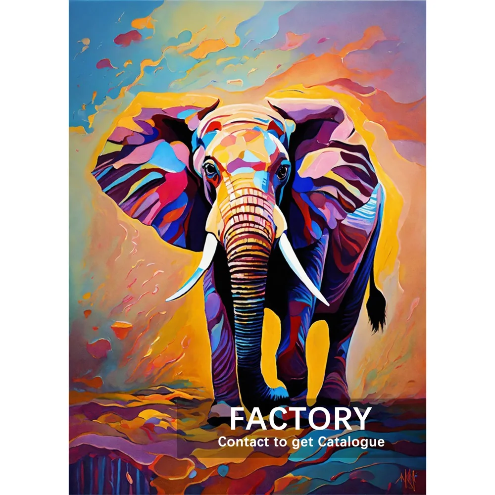 5D DIY Diamond Painting Animal Colorful Elephant 30x40cm Round Drill Embroidery Home Decor Cross Stitch Kits