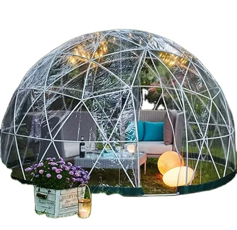 Igloo Dome Garden Igloo Pod Geodesic Dome PVC ver with Door and Window for Greenhouse Camping Outdoor Party Playhouse, 12ft