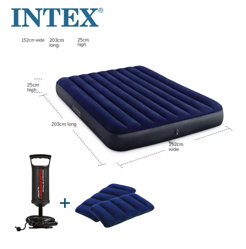 Wholesale Price Queen Size Mattress Classic Intex Air Bed Inflatable Camping Airbed With Pump