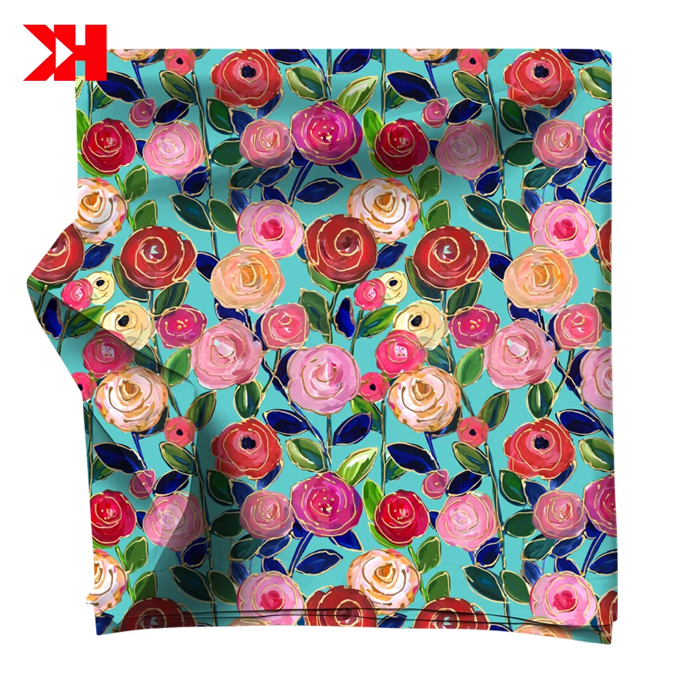 new style digital gots organic printing on fabric flower print cotton liberty fabric for dress