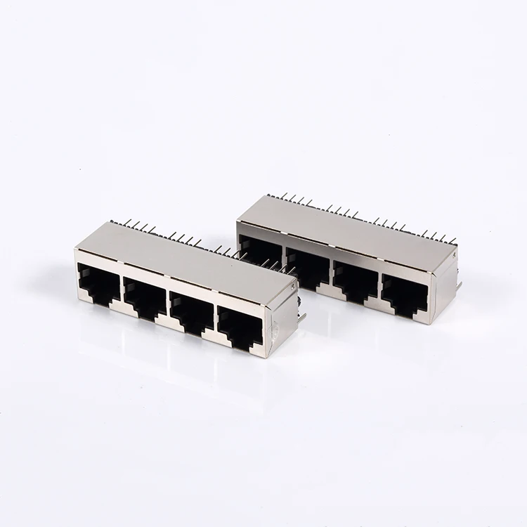 IP67 Panel Mount rj45 pcb socket female push metal connector