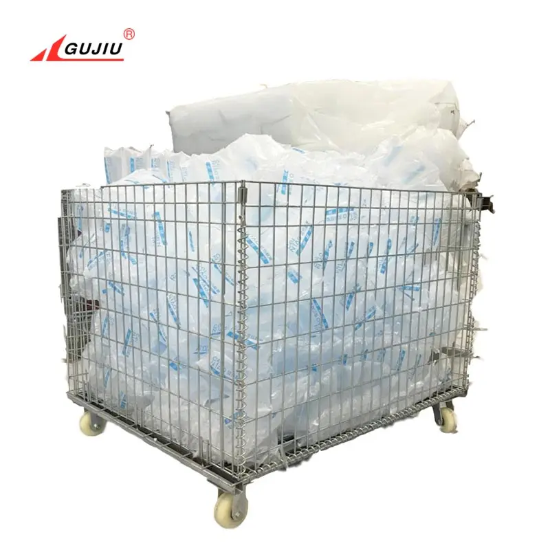 
Stacking Parts Grid Pet Proform Side Open Mesh Foldable Warehouse Metal Vegetable Box Container Collapsible Storage Bin 