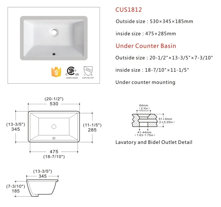 OVS High Quality Porcelain Ceramic Hand Basin Oval Under Mount Sink Market Cupc Oval Under Counter Washing Basins