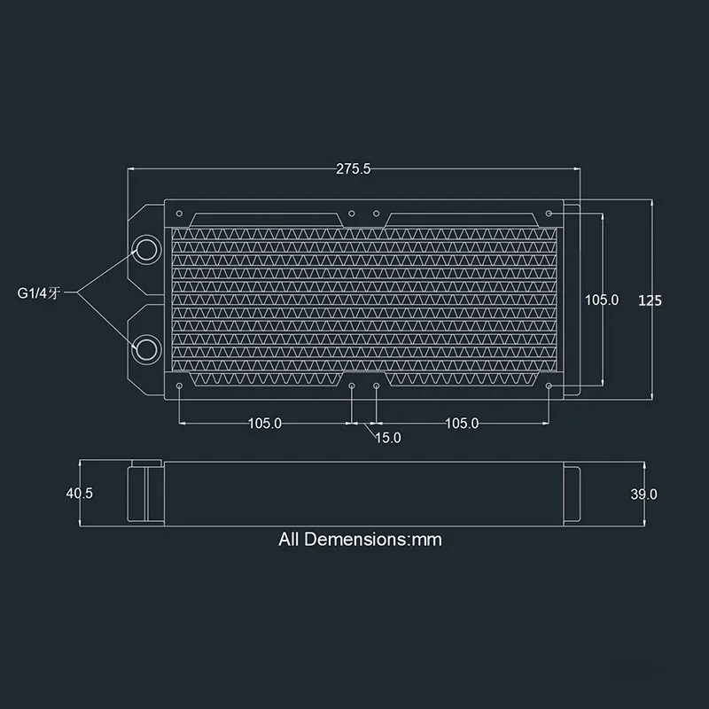 High Performance Multiple Configuration Copper Cooling Radiator For Pc Cpu Cooler