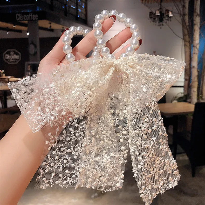 Elastic princess white flower lace girls hairband women hair accessory lace headband