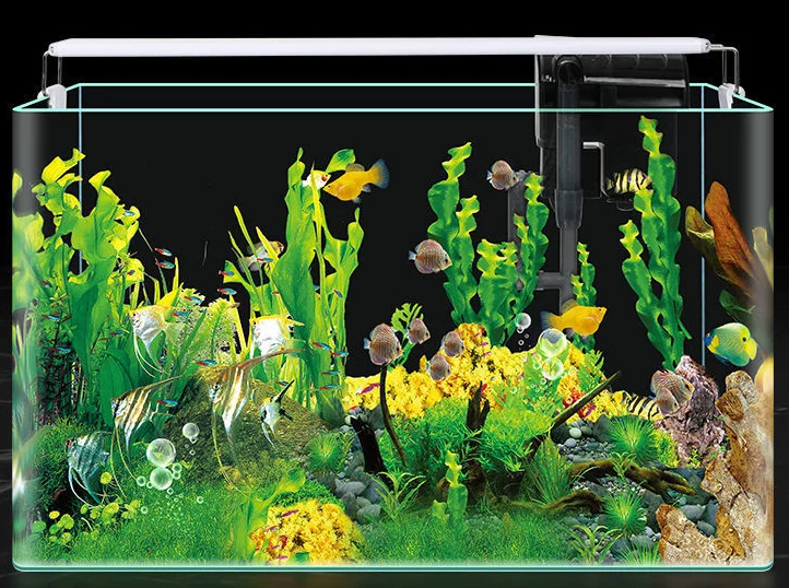 2022 factory wholesale hot bending transparent glass fish tank home landscaping small and medium ecological fish tank aquarium