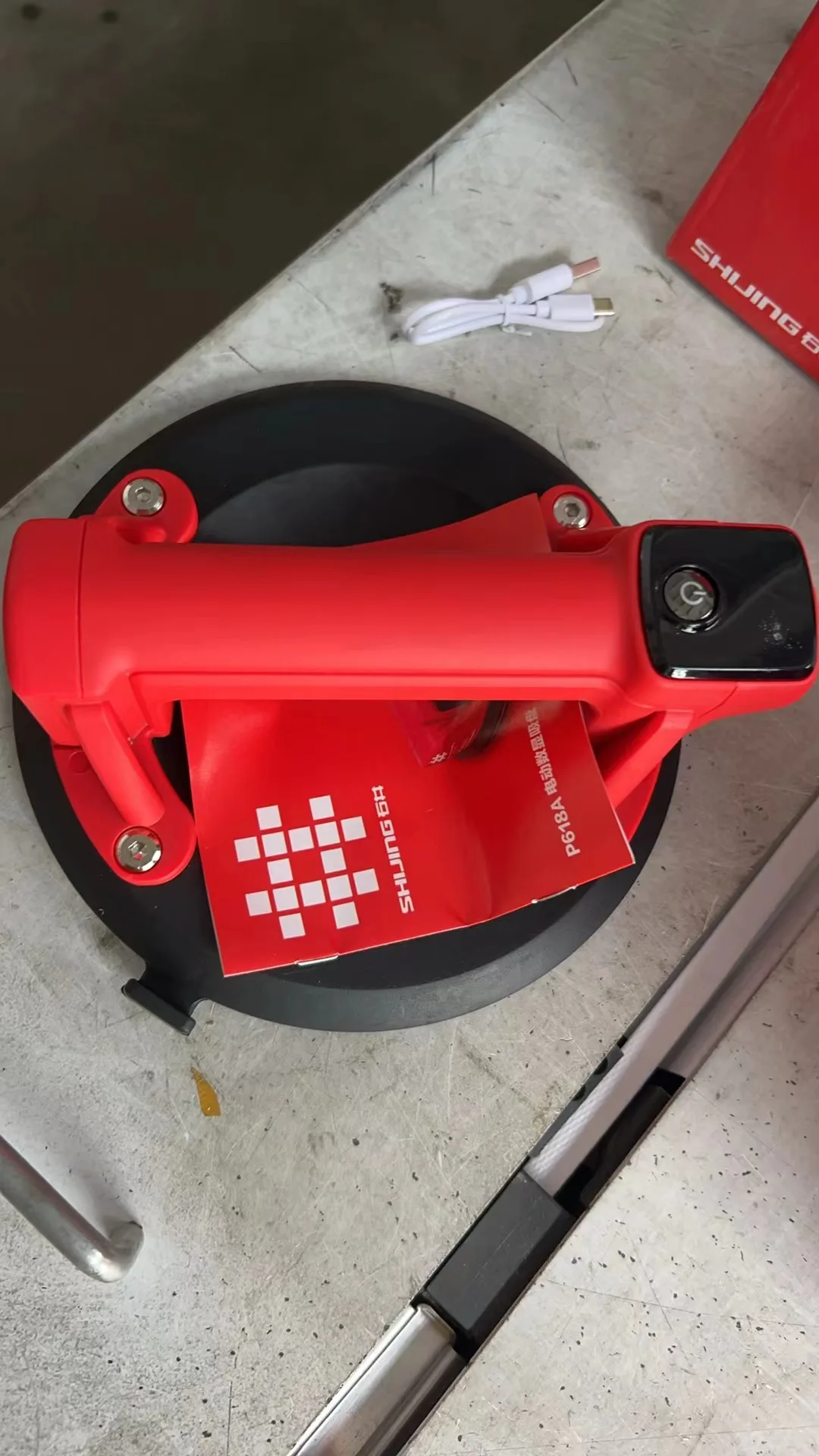 SHIJING P618A Digital Display Intelligent Electric Vacuum Suction Cup Tile Glass Lifting, Electric Tile Vacuum Suction Cup