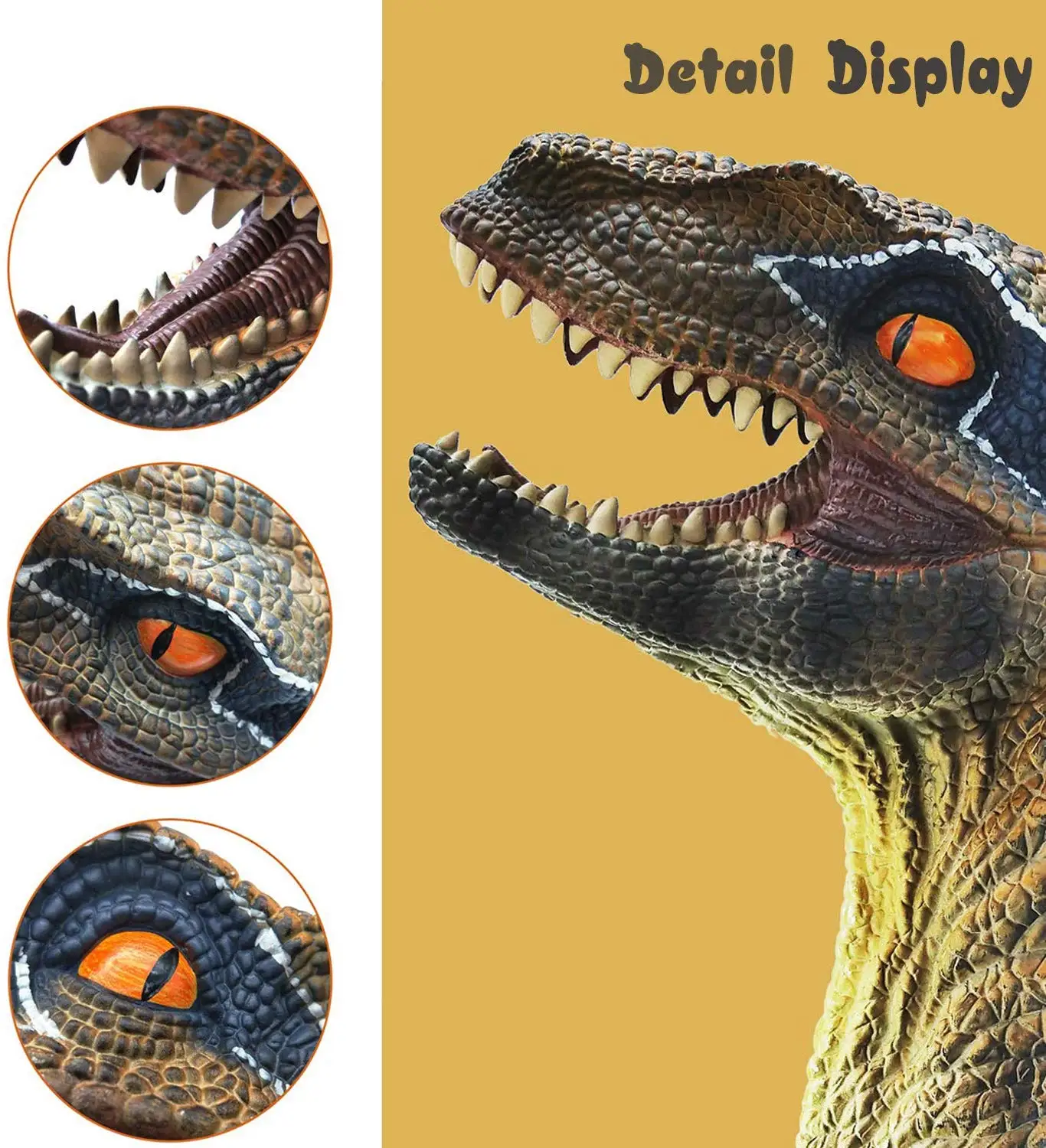 Realistic High Quality Soft PVC Plastic Dinosaur Toys Realistic Eco-friendly Dinosaur Hand Puppet Velociraptor Puppet