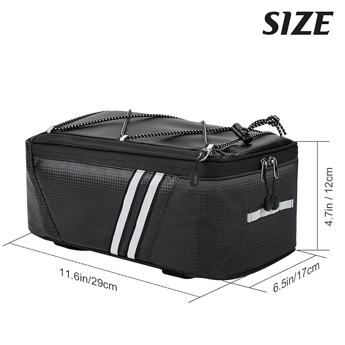 Factory Custom Rear Bike Rack Bag with Rain Cover, 7L/9L/10L/12L Waterproof Bicycle Ebike Saddle Bag