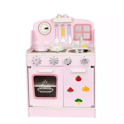 Hot Sale Simple Style Wooden Play Kitchen Set with Cookware, Early Educational and Pretend Play Toys for Kids