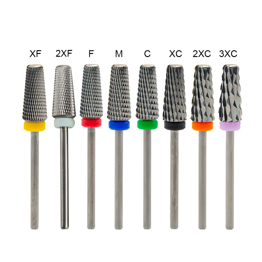5 in 1 Nails Grinding Manicure Accessories Drill Tool Nail Electric File Silver Tungsten Carbide Nail Drill Bit Set