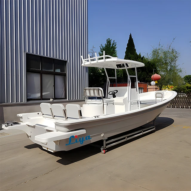 Liya 5m to 8m Customized Color Fiberglass Panga Boat Speed Fishing Boat for Sale
