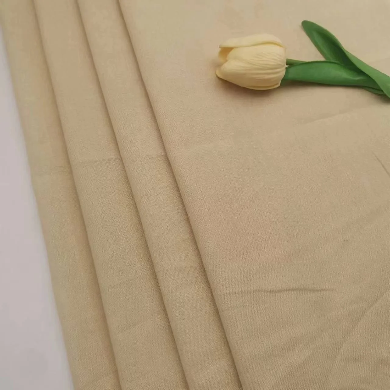 High Quality 100% Cotton Faux Linen fabric Look Gauze Plain Woven Breathable Fabric For Dress And T-shirt