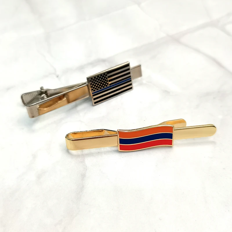 Wholesale Custom Suit Accessories Gold Silver Metal Stainless Steel Men Tie Bar Pin Tie Clips With Logo