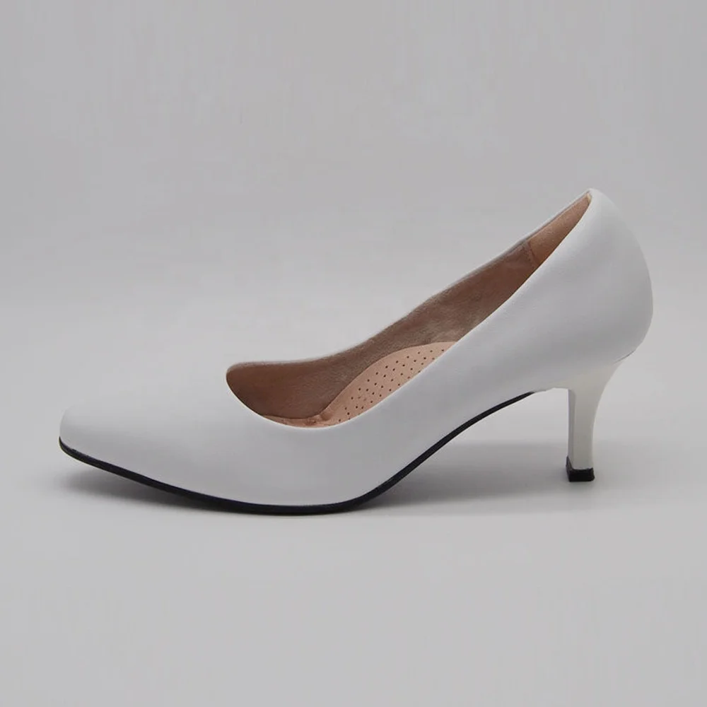 Nurse Shoes/dress Shoes in White for Women Dress High Heeled Shoes Rubber SU955MWH Elegant SOFIT Thailand . Microfiber TH;9