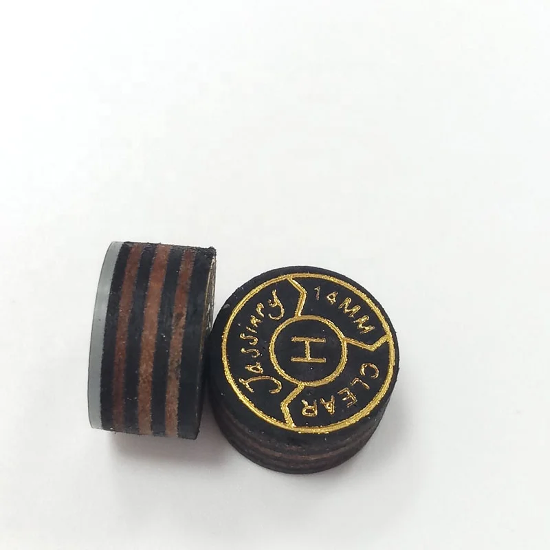 New exclusive Jassinry cue tips S/M/H 14mm black and brown with clear cushion 7 layers pigskin carom tips Billiard accessories
