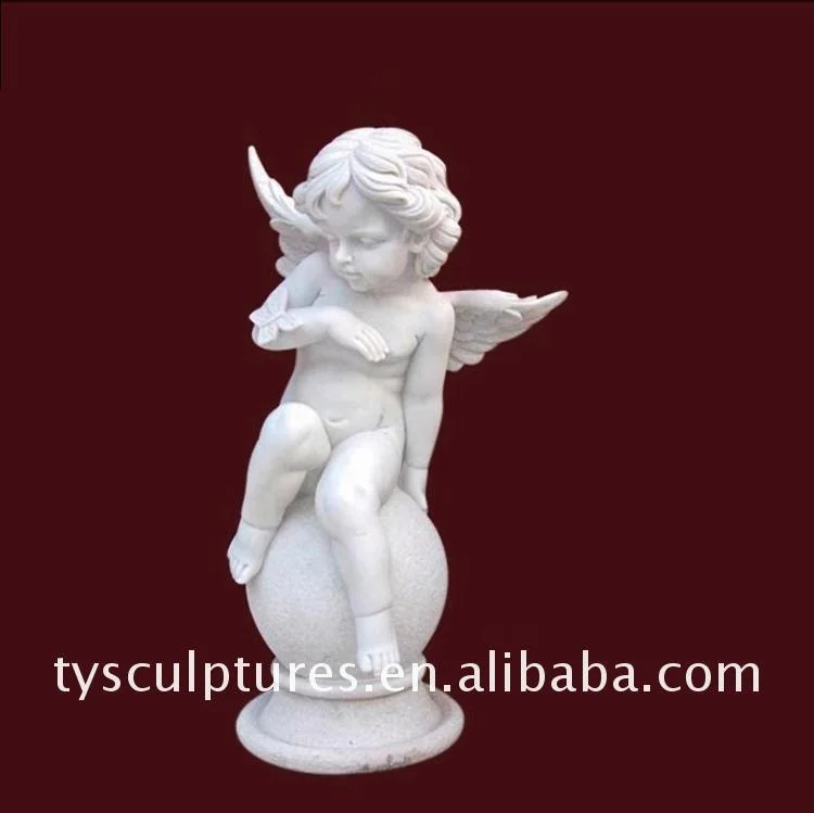 Garden decor life size granite baby angel statue marble cherub holding up book sculpture