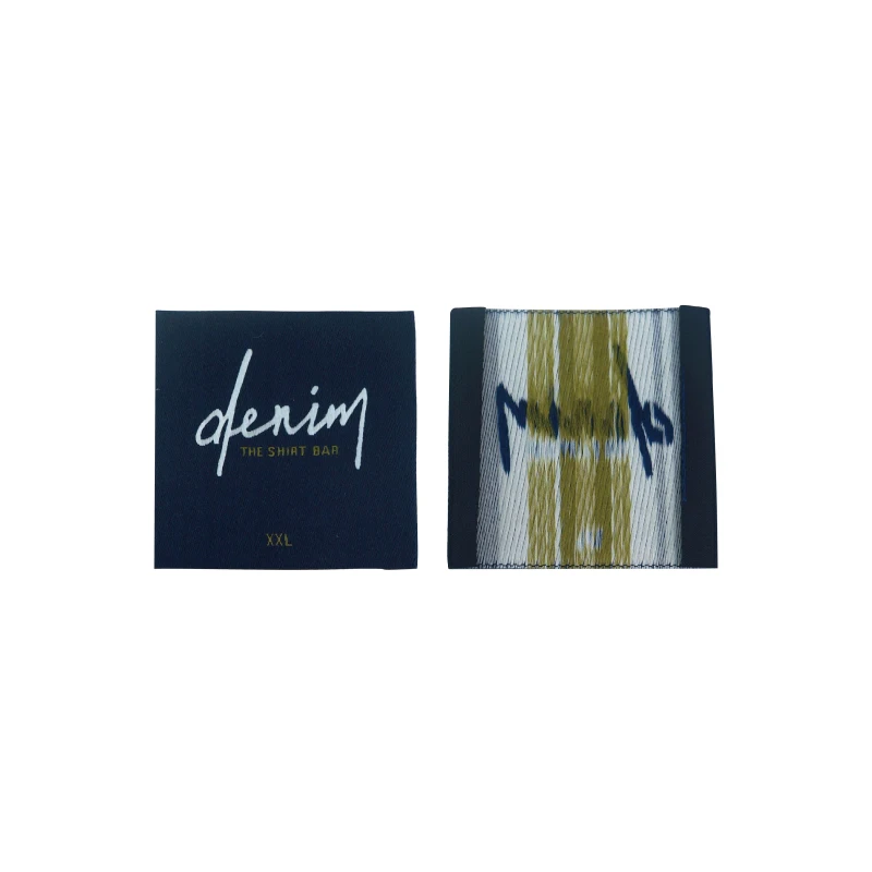 High density flat woven garments label weaving labels for clothing