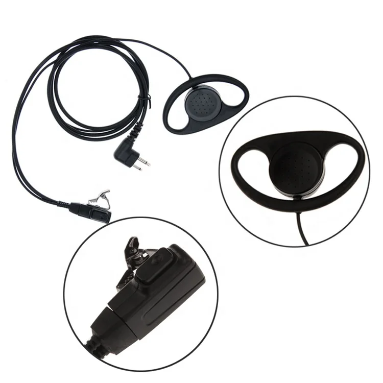 D Shaped Ear Hook Interphone Earphone High Volume Quality Walkie Talkie Headset Intercom Headphones K M Y Head Plug