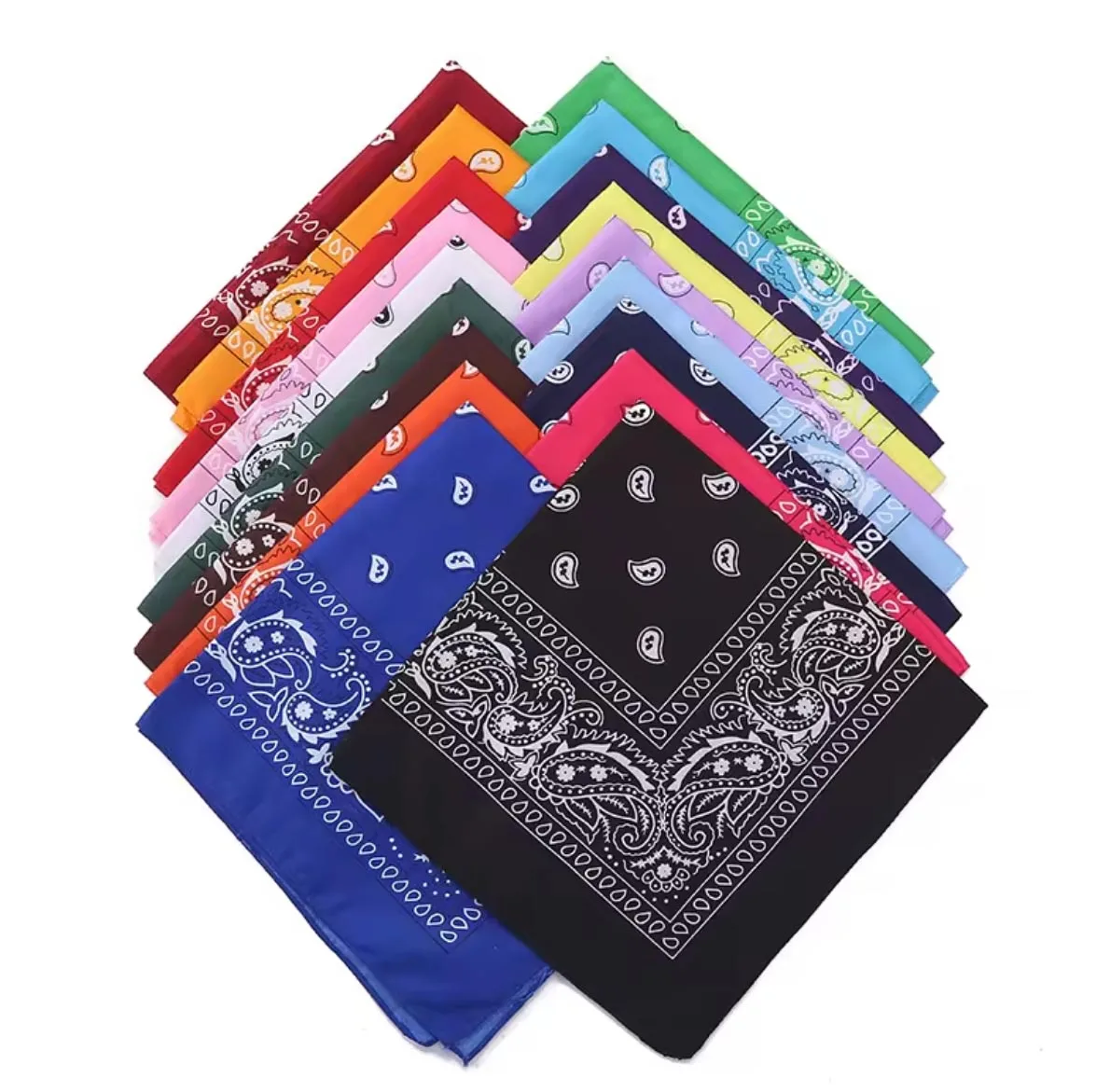 22*22in Cycling Bandannas 100% cotton riding scarf multifunctional double sided printed paisley bandana bibs custom bandana