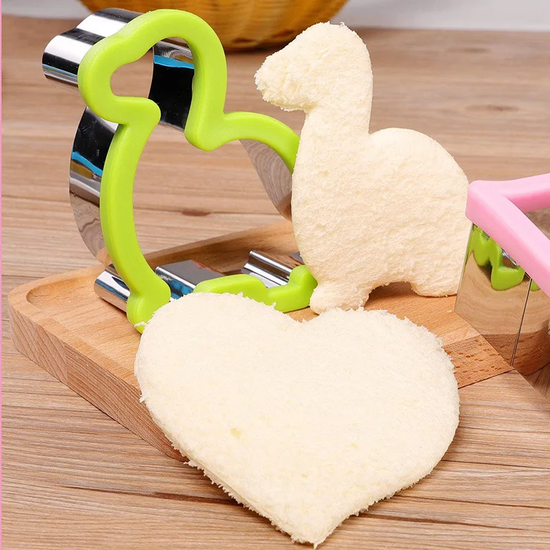 Stainless Steel Christmas Tree Gingerbread Man Cookie Cutters silicone Grip Assorted Shapes Biscuit Cutting Molds