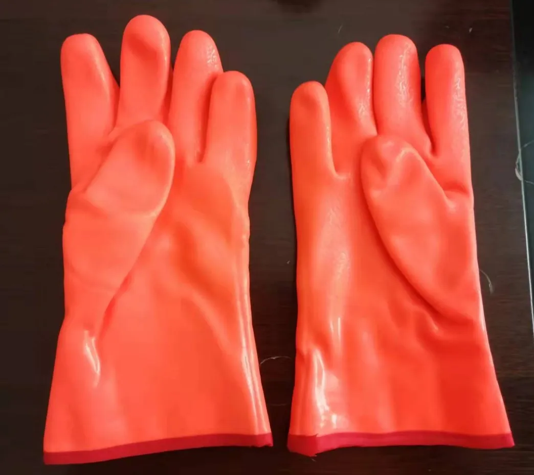 30cm Long Anti-Slip and Anti-Heat PVC Work Gloves with Warm Fleece Inner Protection