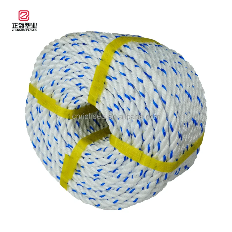 Wholesale Selling 3 Strands Rope High Quality 10mm Twist PP Danline PP Fishing Rope