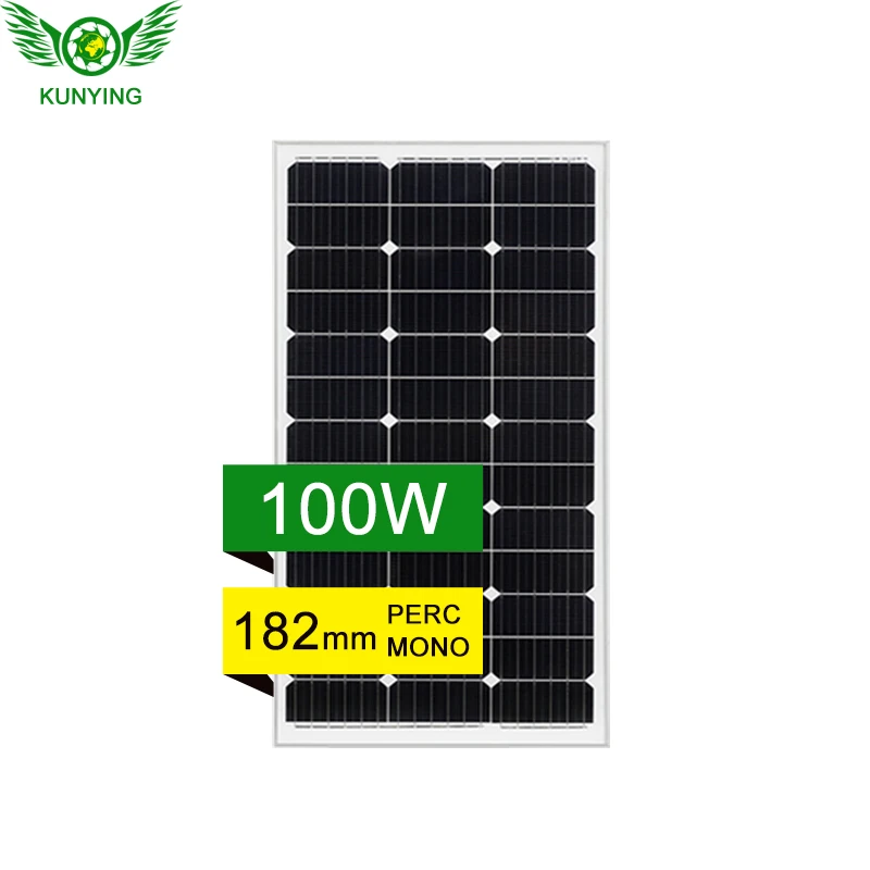166MM 182MM 210MM Mono Crystalline 100 Watt PV Module Solar Cell Panel