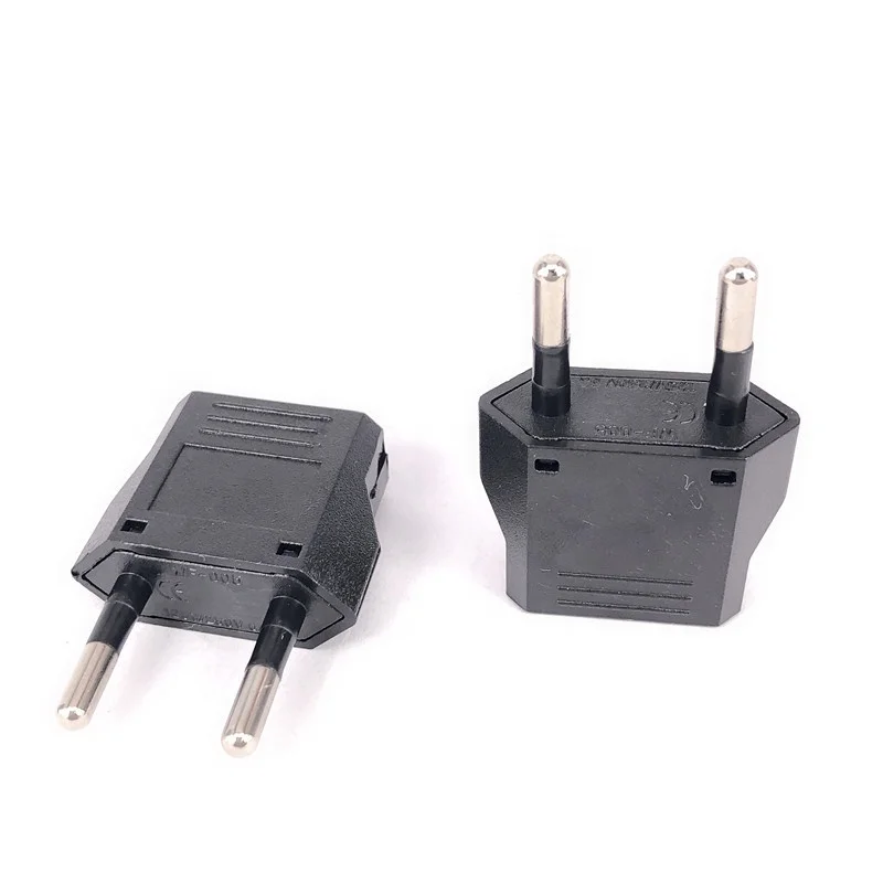 EU Standard Round Pin to Flat Pin Small Conversion Plug For Switzerland Italy Europe US Australia