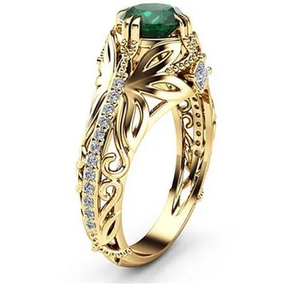 2019  green stone gold 14k   Ring