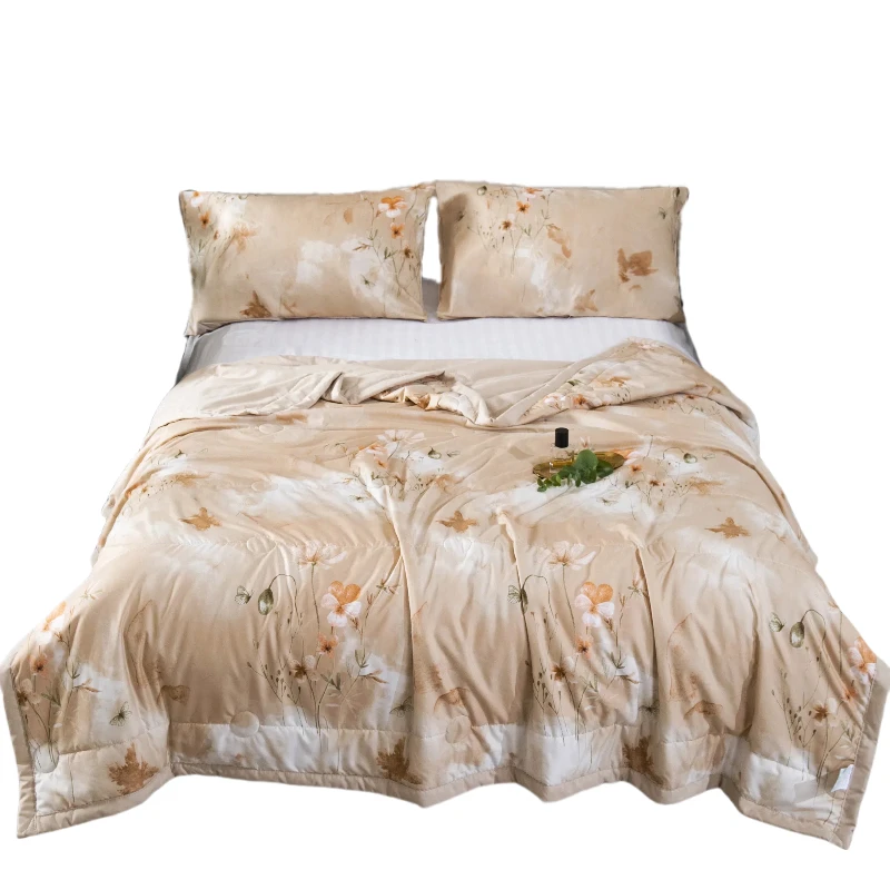 Профессиональный китайский производитель китайское летнее одеяло из ледяного шелка высококачественное печатное переменного тока