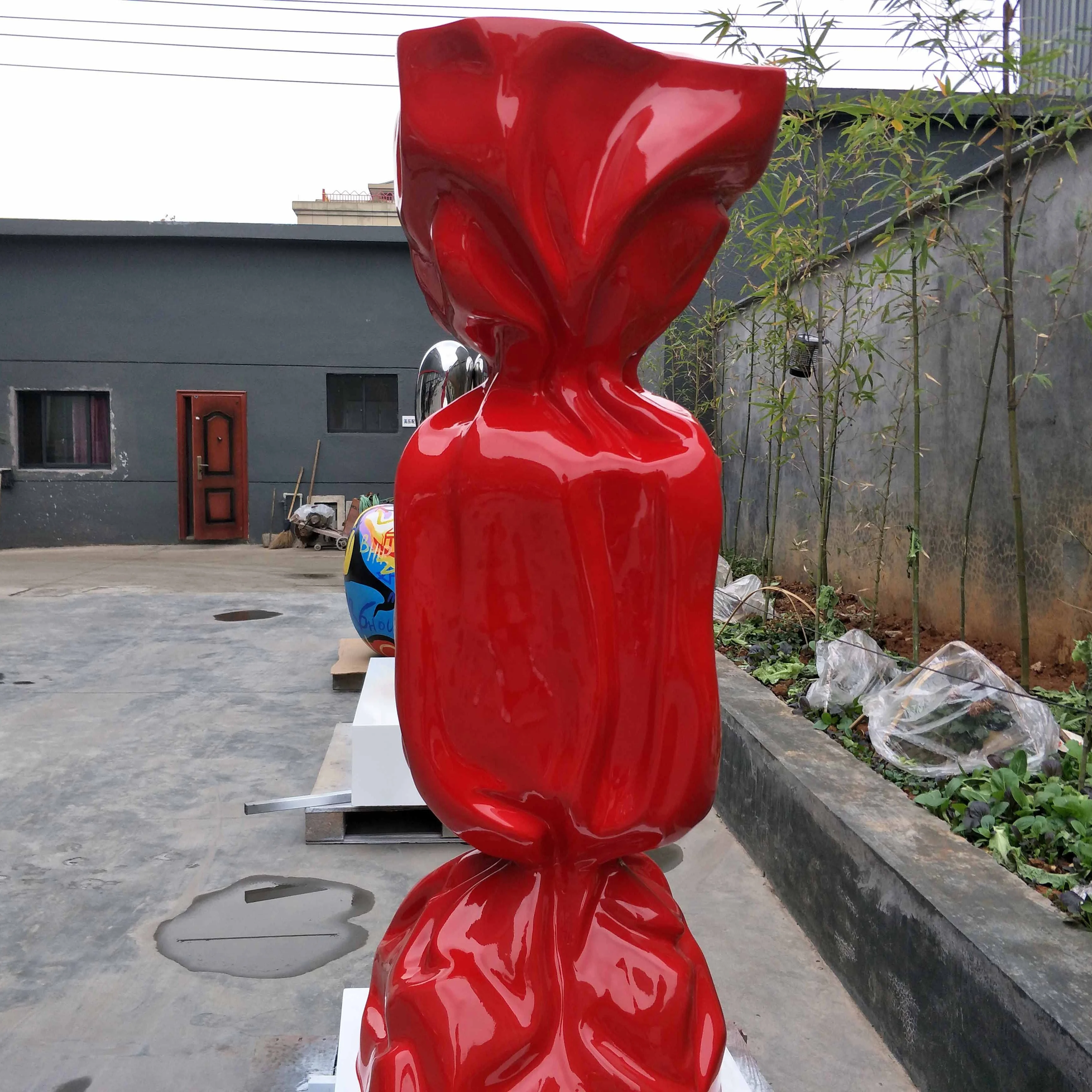 Modern art window display candy statue garden park landscape ornaments home yard Christmas decor resin fiberglass sculpture