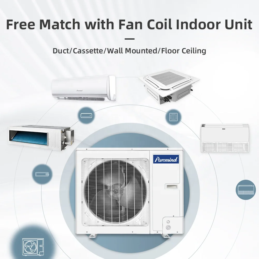 Gree Central Air Conditioning System Heating Cooling Indoor Units Ceiling Cassette Ducted Home Air Conditioner 220V Inverter