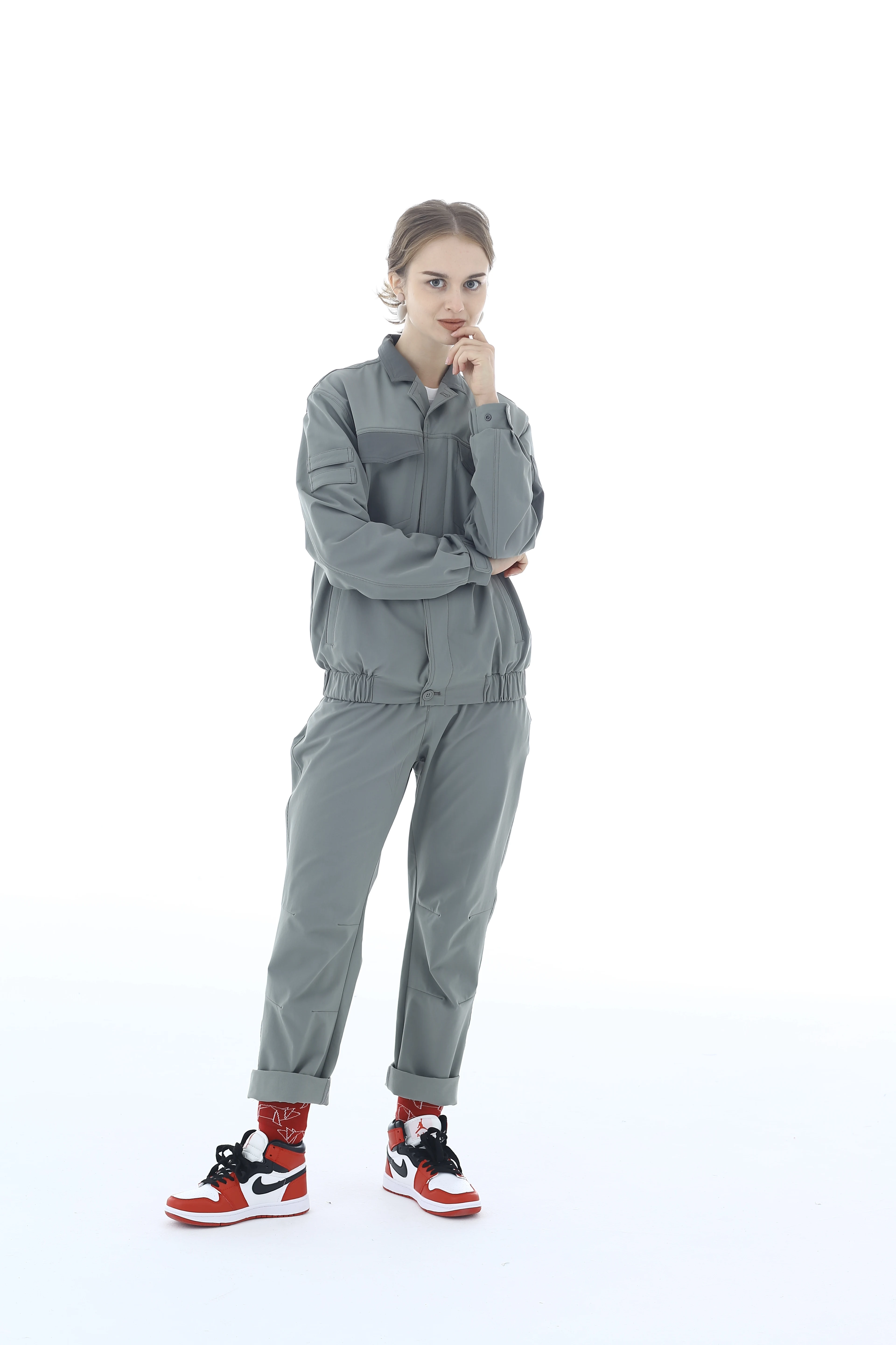 Grey Long Sleeve with Anti Static Properties for Comfortable Labor Protection Working Clothes