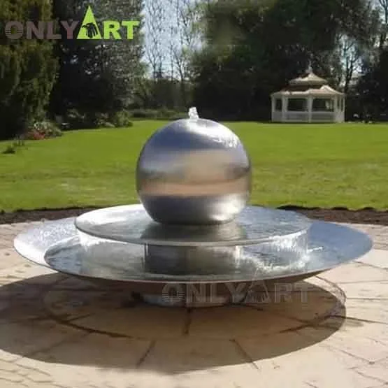 Custom Outdoor Garden Spherical Brush Mirror Polished Art Stainless Steel Ball Fountain Sculpture