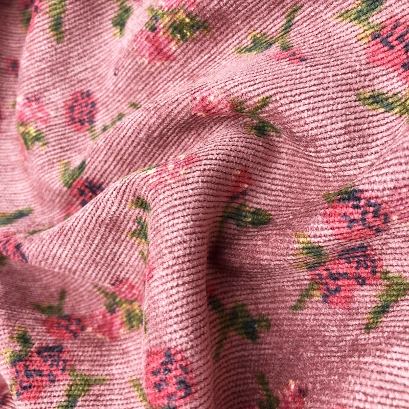 Stretch polyest corduroy fabric wholesale Apparel,textiles & accessories printed flower corduroy fabric for sofa