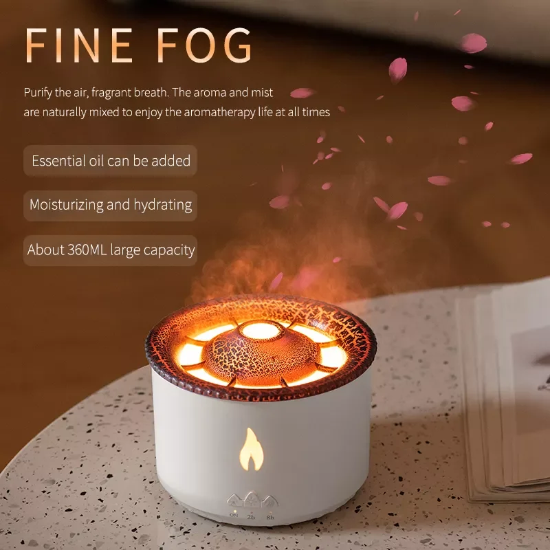 Household Fog Essential Oil Automatic Spraying Fragrance Expanding Fire Humidifier 3D Flame Aroma Diffuser