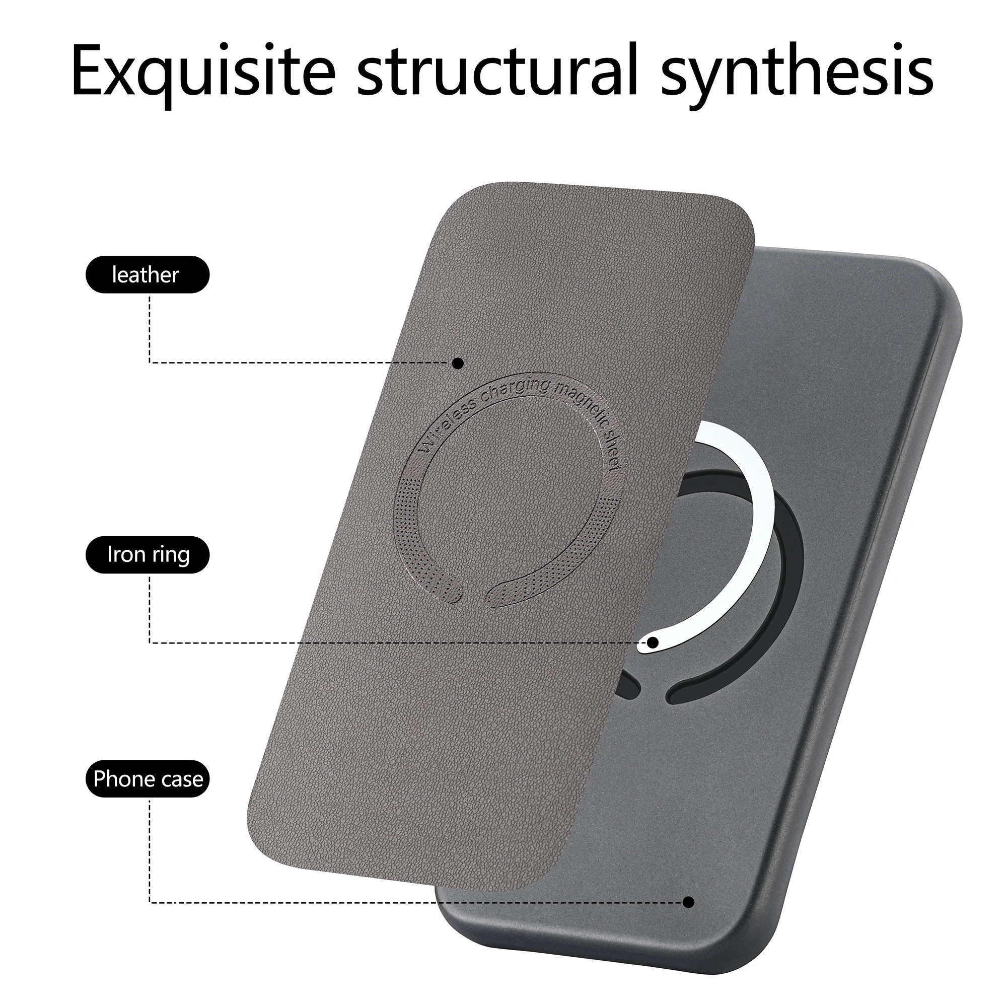 Pu Leather Magnetic Phone Case For IPhone 15 Pro Max 14 Plus Wireless Charging Business Metallic Polyurethane Cool Cover