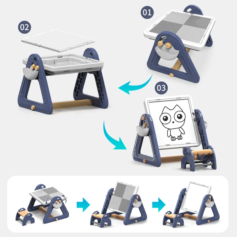 160 granule building blocks table and chair villa building blocks early education wooden table children can draw learning toy