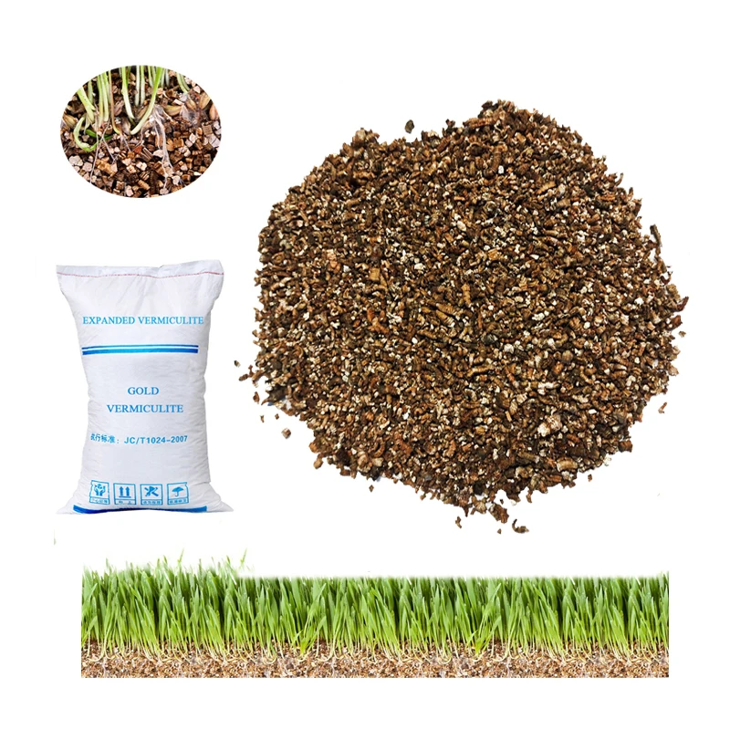 Gold expanded factory wholesale price gold vermiculite garden horticultural plants growing cheap price