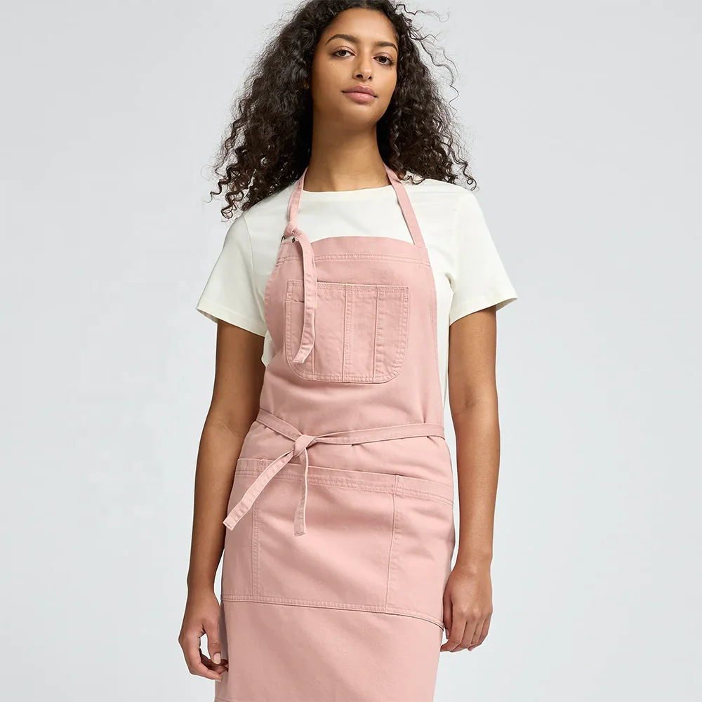 DUOLAI Denim Apron Printed Logo Barber Bakery Coffee Shop Outdoor Gardening Carpentry Work Apron