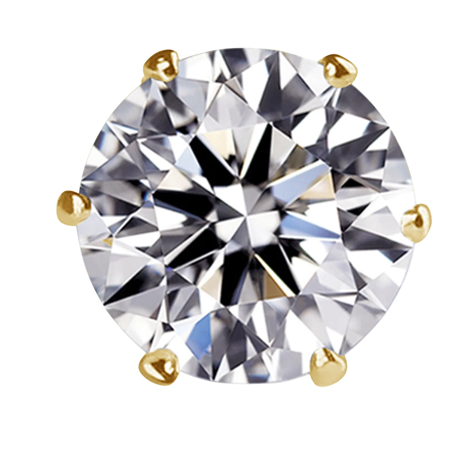 Glittering Round Brilliant Cut Zircon Ear Studs 18K Gold Plated Stainless Steel Stud Earrings Diamond Zircon Earrings for Women